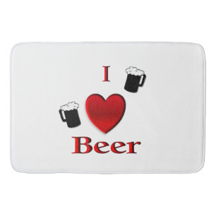I Heart Beer Design Bath Mat
