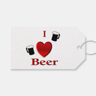I Heart Beer Design Gift Tags