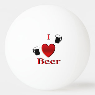 I Heart Beer Design Ping Pong Ball