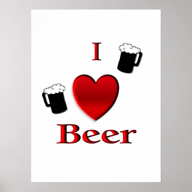 I Heart Beer Design Poster (Front)