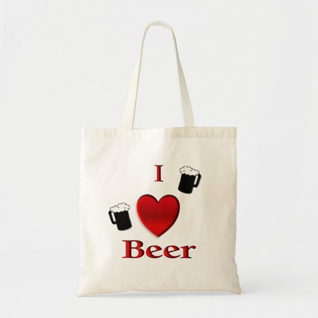 I Heart Beer Design Tote Bag (Front)