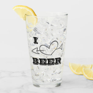 I Heart Beers Heart And Arrow Glass