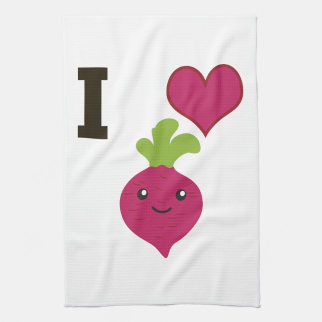 I Heart Beets Tea Towel (Vertical)