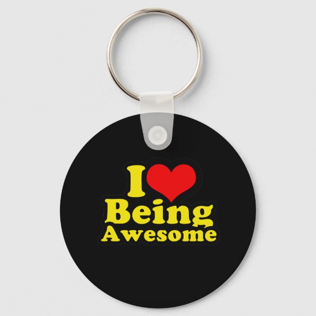I Heart Being Awesome Key Ring (Front)