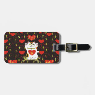 I Heart Being Lucky in Black Luggage Tag