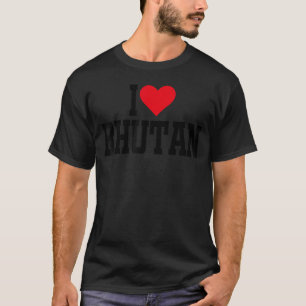 I Heart Bhutan with Red heart I love Bhutan 1 T-Shirt