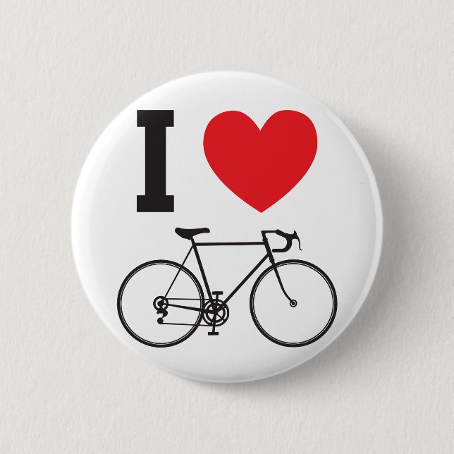 I Heart Bicycle 6 Cm Round Badge (Front)