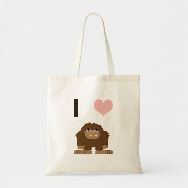 I heart bigfoot tote bag (Front)