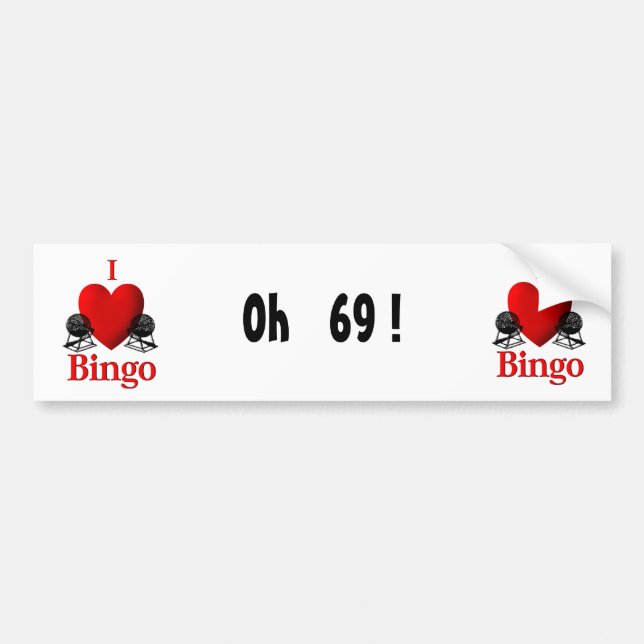 I Heart Bingo Bumper Sticker (Front)