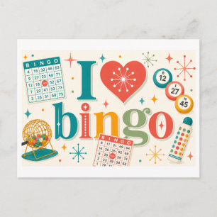 "I [Heart] Bingo" Postcard