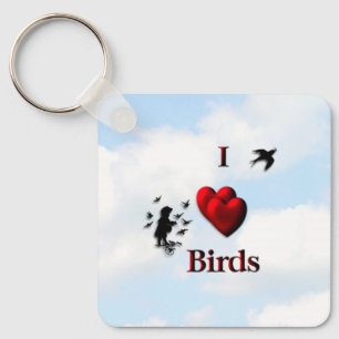 I Heart Birds / Feed the Birds Key Ring