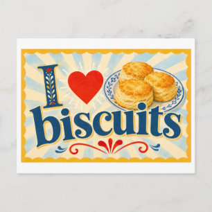 "I [Heart] Biscuits" Postcard