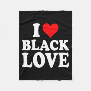 I Heart Black Love Cute Matching Couples African A Fleece Blanket