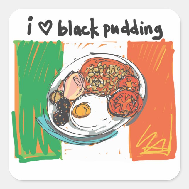 i heart black pudding! square sticker (Front)