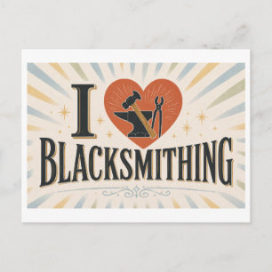 "I [Heart] Blacksmithing" Postcard