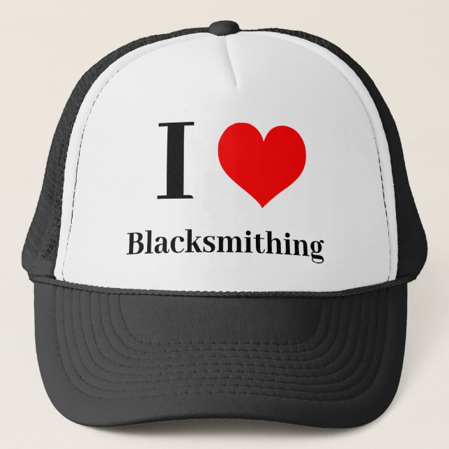 I heart Blacksmithing Trucker Hat (Front)
