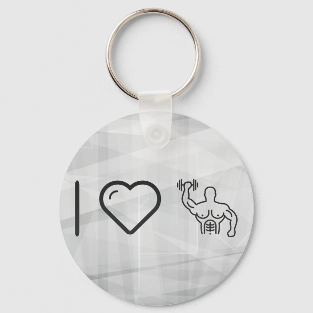 I Heart Body Buildings Key Ring (Front)