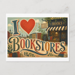 "I [Heart] Bookstores" Postcard