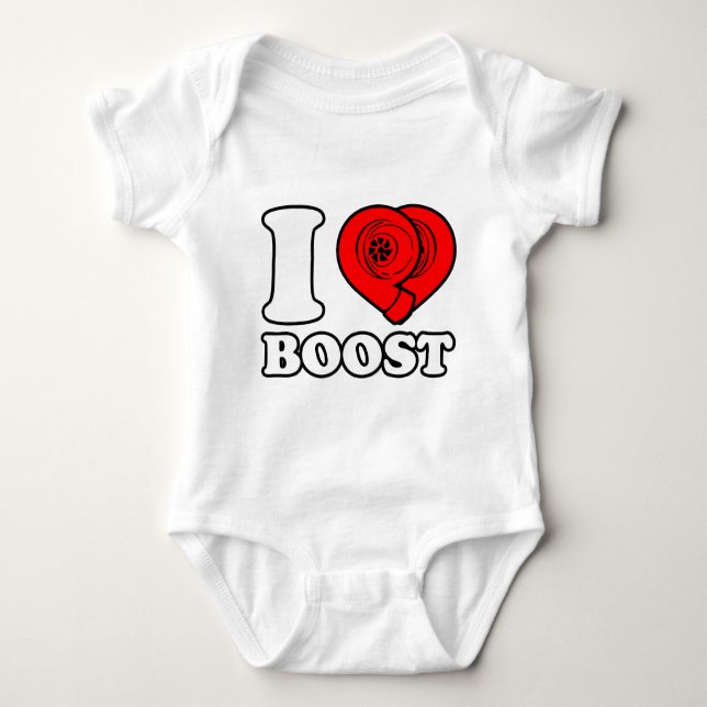 I Heart Boost Baby Bodysuit (Front)