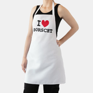 I heart borscht Cute beet soup kitchen apron