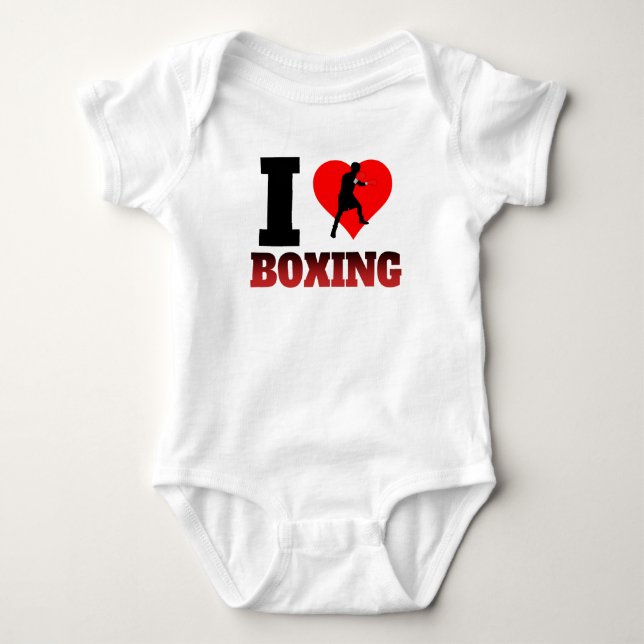 I Heart Boxing Baby Bodysuit (Front)