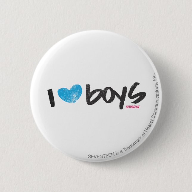 I Heart Boys Aqua 6 Cm Round Badge (Front)