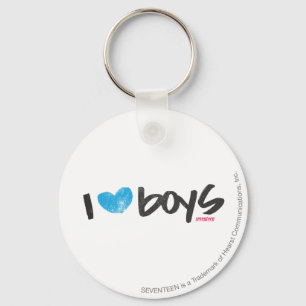 I Heart Boys Aqua Key Ring