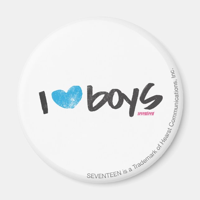 I Heart Boys Aqua Magnet (Front)