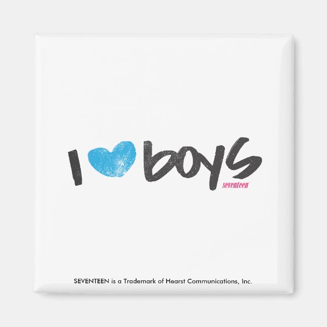 I Heart Boys Aqua Magnet (Front)