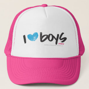 I Heart Boys Aqua Trucker Hat