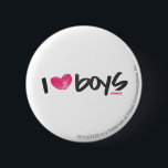 I Heart Boys Magenta 6 Cm Round Badge<br><div class="desc">I Heart Boys Magenta</div>