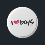 I Heart Boys Magenta 6 Cm Round Badge<br><div class="desc">I Heart Boys Magenta</div>