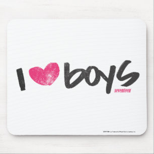I Heart Boys Magenta Mouse Pad