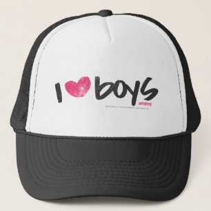 I Heart Boys Magenta Trucker Hat