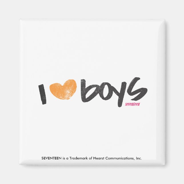I Heart Boys Orange Magnet (Front)