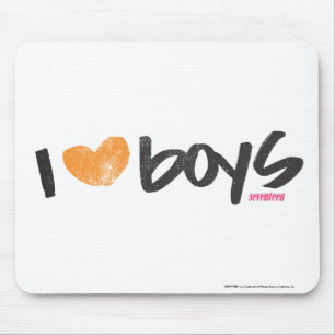 I Heart Boys Orange Mouse Pad