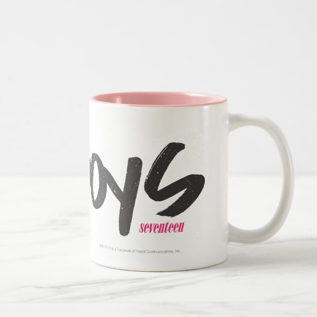 I Heart Boys Orange Two-Tone Coffee Mug (Right)