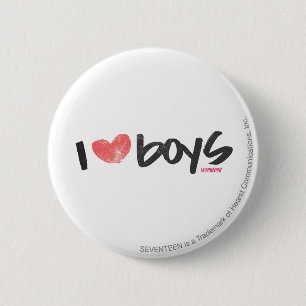 I Heart Boys Pink 6 Cm Round Badge