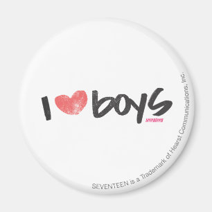 I Heart Boys Pink Magnet