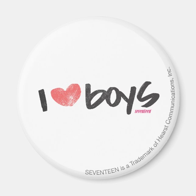 I Heart Boys Pink Magnet (Front)