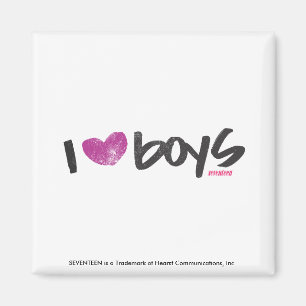 I Heart Boys Purple Magnet