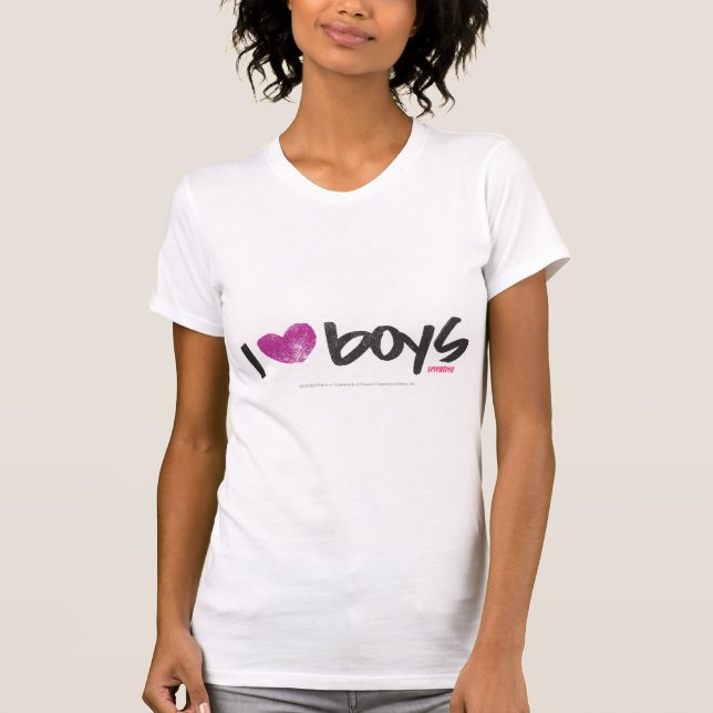 I Heart Boys Purple T-Shirt (Front)