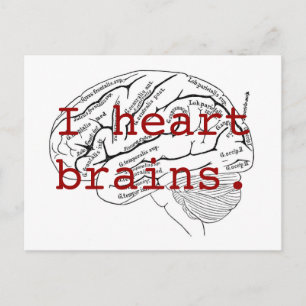 I heart brains. postcard