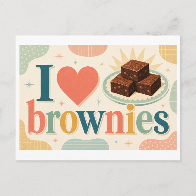 "I [Heart] Brownies" Postcard (Front)