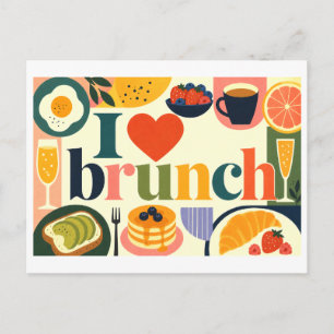 "I [Heart] Brunch" Postcard