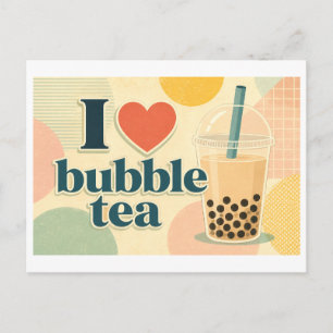 "I [Heart] Bubble Tea" Postcard
