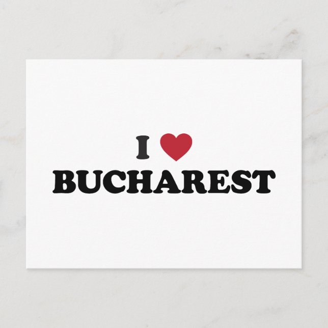 I Heart Bucharest Romania Postcard (Front)