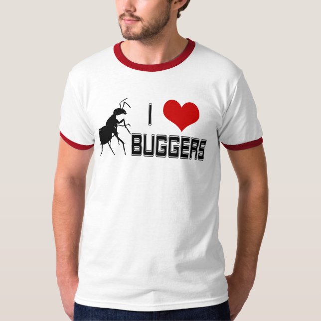 I Heart Buggers ringer T-Shirt (Front)