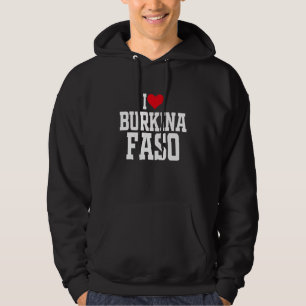 I Heart Burkina Faso with Red heart I love Burkina Hoodie