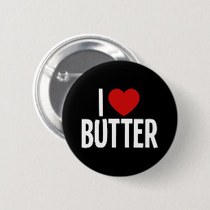 I Heart Butter Round Button